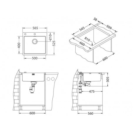 Alveus Pure 70 sudoper inox