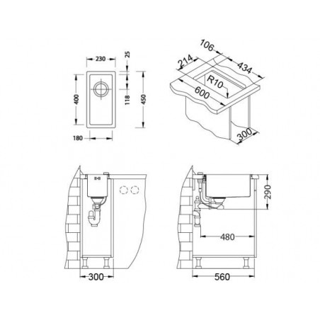 Alveus Quadrix 10 sudoper inox