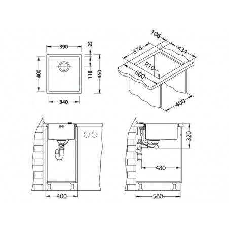 Alveus Quadrix 20 sudoper inox