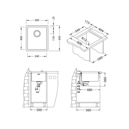 Alveus Quadrix 20 sudoper inox