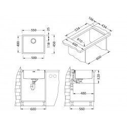 Alveus Quadrix 50 sudoper inox