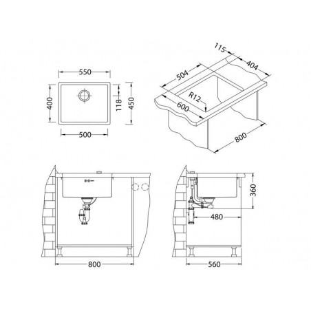 Alveus Quadrix 50 sudoper inox