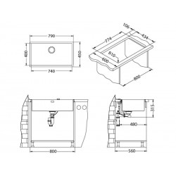 Alveus Quadrix 60 sudoper inox