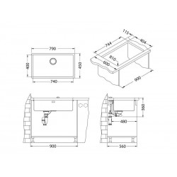 Alveus Quadrix 60 sudoper inox