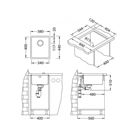 Alveus Kombino 20 sudoper inox