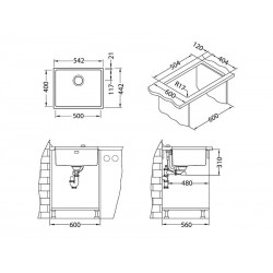 Alveus Kombino 50 sudoper inox