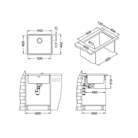 Alveus Kombino 50 sudoper inox