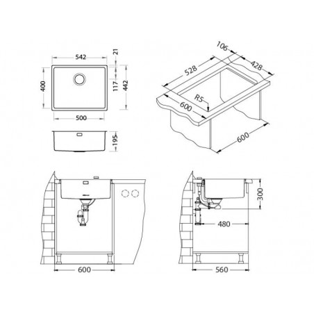 Alveus Kombino 50 sudoper inox