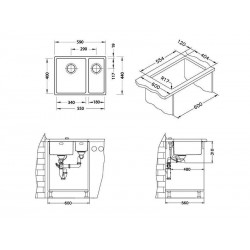 Alveus Kombino 120 sudoper inox