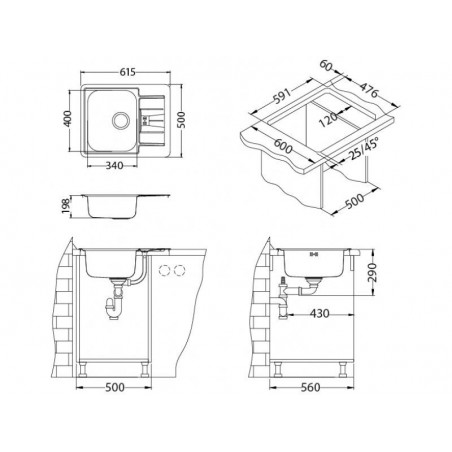 Alveus Line Maxim 60 sudoper inox