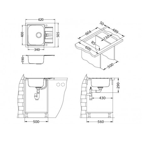 Alveus Line Maxim 60 sudoper inox