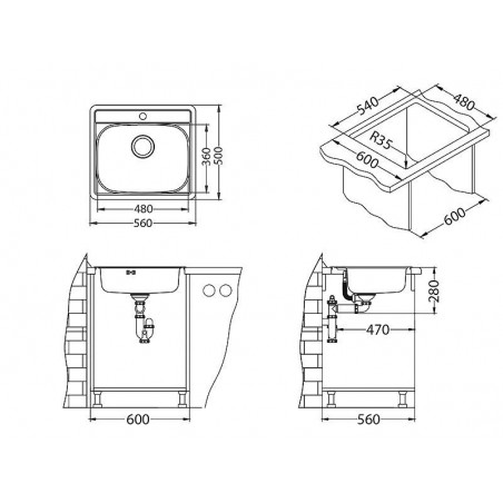 Alveus More 10 I sudoper inox