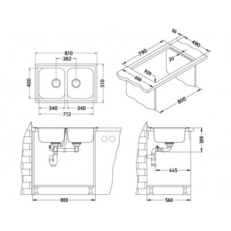 Alveus Elegant 40 sudoper inox satin