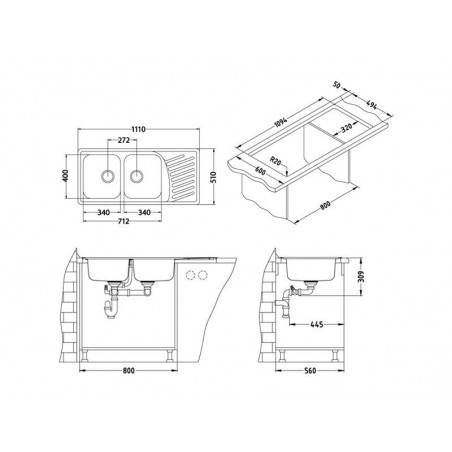 Alveus Elegant 70 sudoper inox satin