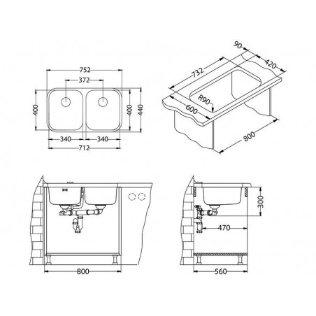 Alveus DUO 30 sudoper inox