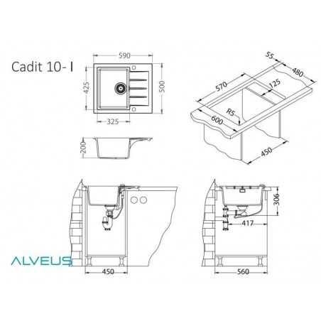 Alveus Cadit 10 sudoper CARBON - G91
