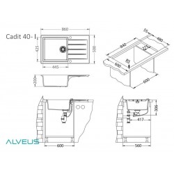 Alveus Cadit 40 sudoper CONCRETE - G81