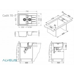 Alveus Cadit 70 sudoper BEIGE - G55