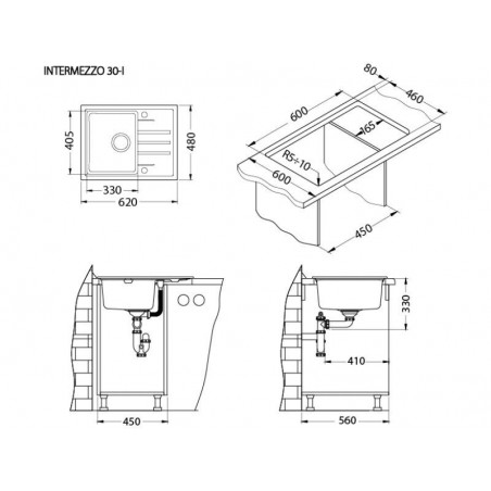 Alveus Intermezzo 30 sudoper BEIGE - G55