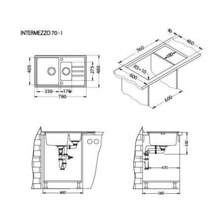 Alveus Intermezzo 70 sudoper BEIGE - G55