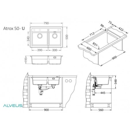 Alveus Atrox 50 sudoper BEIGE - G55