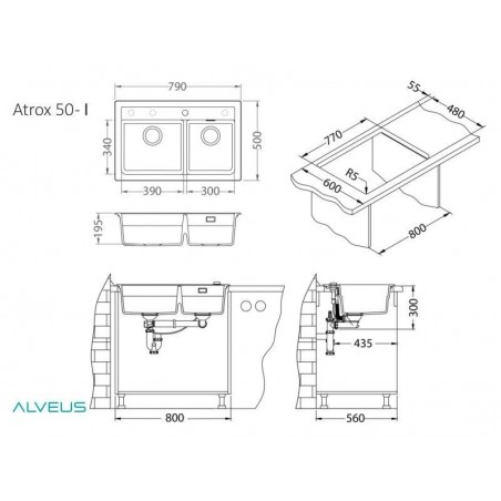 Alveus Atrox 50 sudoper BEIGE - G55