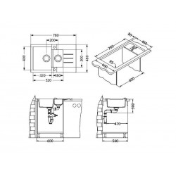Alveus Rock 70 sudoper CONCRETE-G81
