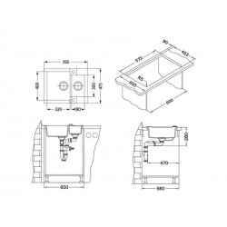 Alveus Rock 80 sudoper CONCRETE-G81