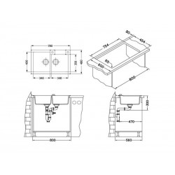 Alveus Rock 90 sudoper CONCRETE-G81