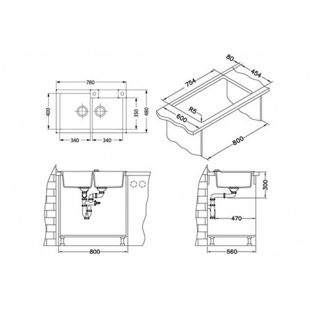 Alveus Rock 90 sudoper CONCRETE-G81