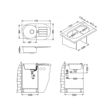 Alveus Niagara 40 sudoper CARBON - G91