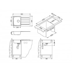 Alveus LINE 20 sudoper Satin