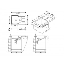 Alveus LINE 70 sudoper inox Satin