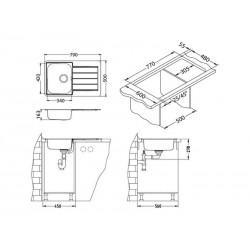 Alveus LINE 80 sudoper inox satin