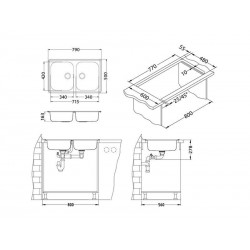 Alveus LINE 90 sudoper inox satin fi 60