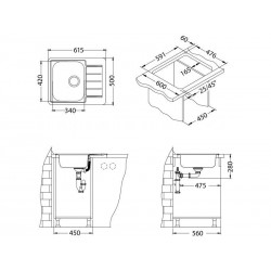 Alveus LINE 110 sudoper inox satin