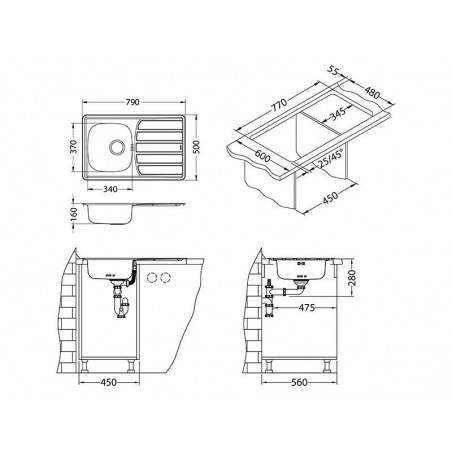 Alveus ZOOM 20 sudoper inox satin