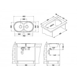Alveus FORM 50 sudoper inox satin