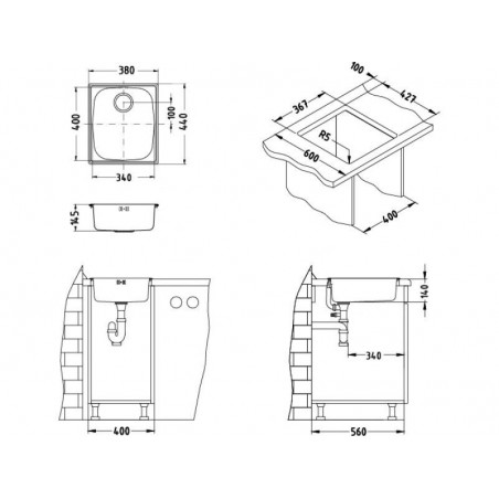 Alveus BASIC 10 sudoper inox satin