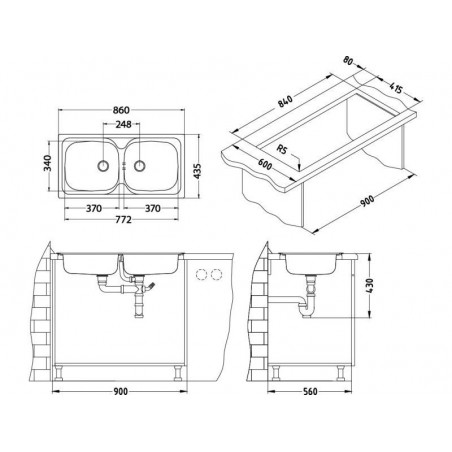 Alveus BASIC 70 sudoper inox