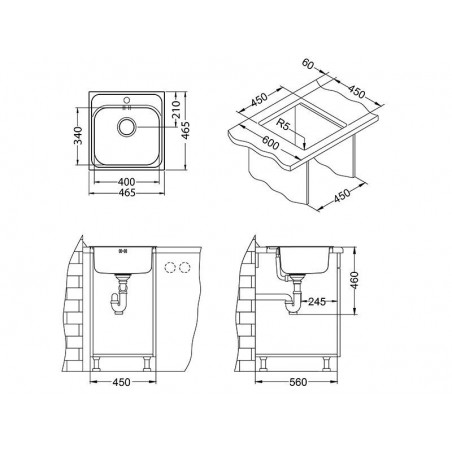 Alveus BASIC 140 sudoper inox