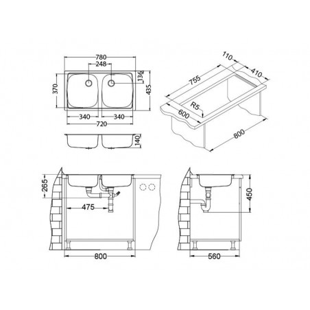 Alveus BASIC 160 sudoper, satin